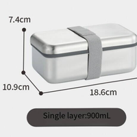 Boîte à bento en acier inoxydable en gros pour le bureau, l'école et les voyages, boîte à lunch en métal étanche, compatible micro-ondes et lave-vaisselle