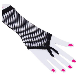 Nouveau femmes solide mitaines gants Sexy fille dentelle mitaines Net respirant Performance danse thème fête longue maille résille gants - Product Image 5