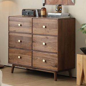 Mobile Moderno e Semplice in Legno Massello di Noce Nero Nordamericano, Lusso Leggero, Multifunzionale con Sei Cassetti per <span class=keywords><strong>Soggiorno</strong></span> e Camera da Letto - Product Image 1