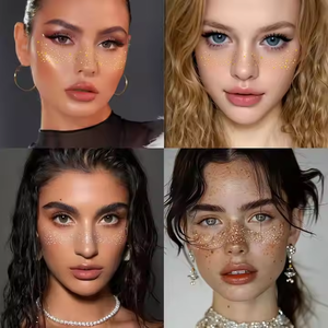 Venta al por mayor personalizado pecas cara maquillaje parches pegatina <span class=keywords><strong>tatuaje</strong></span> temporal brillo plata pecas cara <span class=keywords><strong>tatuaje</strong></span> - Product Image 5