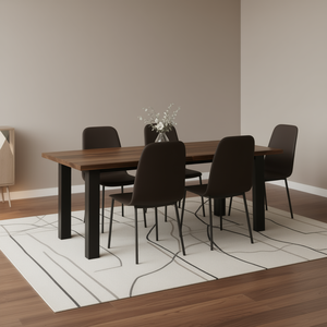 <b>Solid</b> Acacia <b>Wood</b> Dining <b>Table</b> 67 X 35 Inches Rectangular Industrial Modern Design Metal Legs Home Furniture - Product Image 2