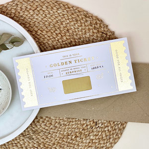 Impresión personalizada Reveal Surprise Gold Scratch Label Golden Card Ticket con sobre - Product Image 2