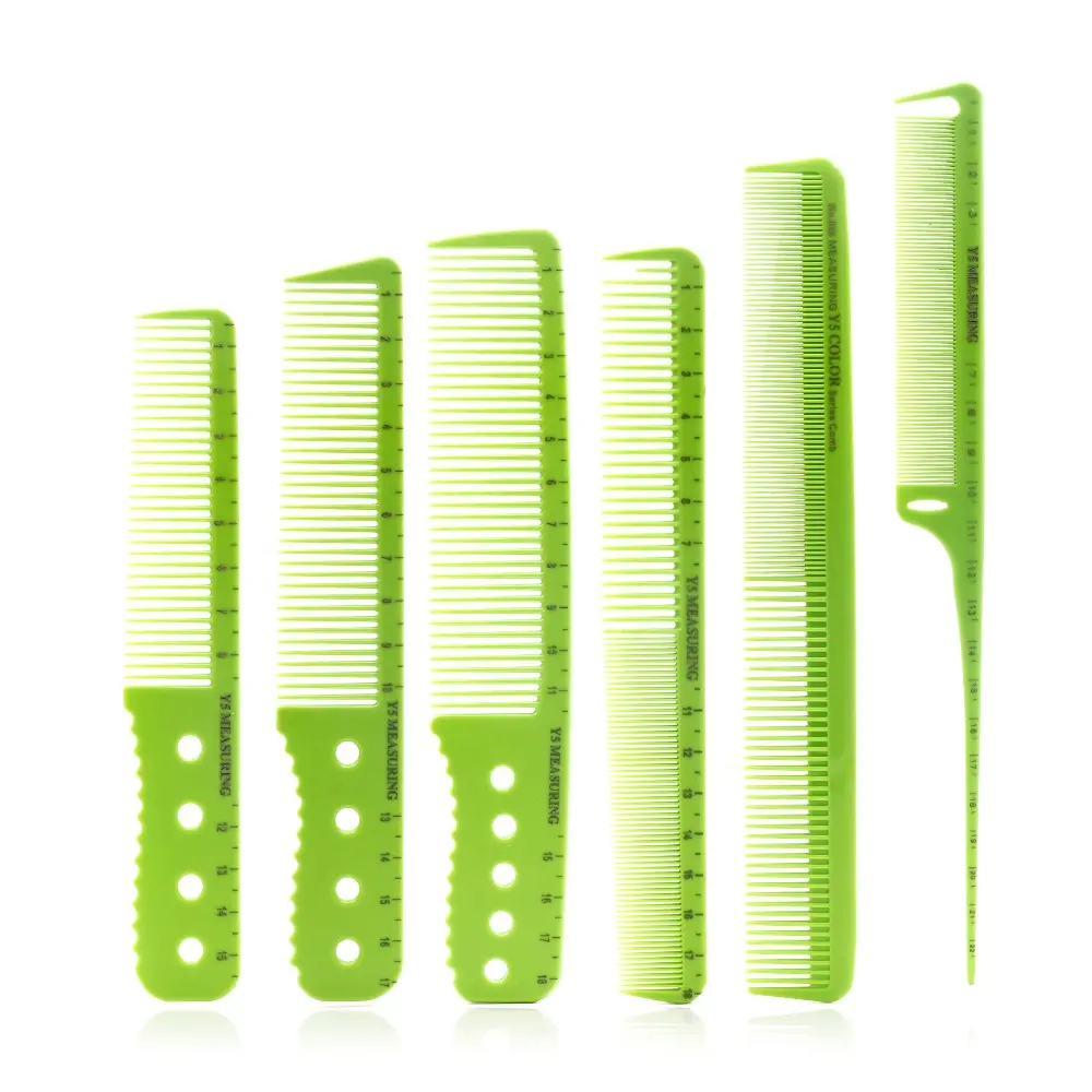 Fashion Gepersonaliseerde 6 Kleuren Groen Kappers Kam ABS Plastic Detangling Kapper Haar Knippen Kam voor Salon