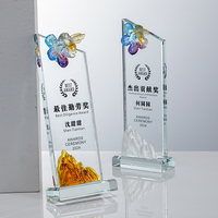 Trophée de reconnaissance en cristal personnalisé, plaque de récompense gravée sablée, imprimée UV, cadeau d'entreprise, cérémonie de remise des diplômes