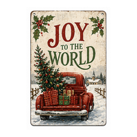 Panneau métallique décoratif de Noël rétro OEM, motif Bonhomme de neige imprimé UV, style vintage, pour la maison, le magasin, le bar, le café