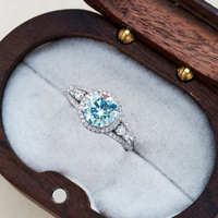 Bague en Moissanite VVS D de 2 Carats de Luxe, Argent Sterling 925, Test Diamant Supérieur, Bijoux en Moissanite Colorée pour Femme – Meilleure Vente