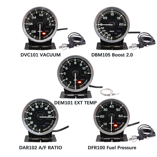 Wenle Defi A1 60mm Gauge Set Volt Water Temp Oil Temp Oil Press RPm Vacuum Boost Ext Temp A/F RATIO Fuel Pressure Meter