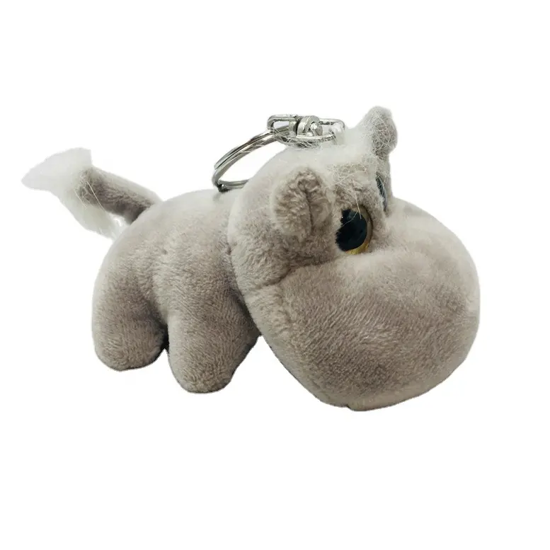 Porte-clés Hippo multifonctionnel, jouet en peluche, animaux en peluche de bébé, doux, personnalisé, mignon, 1 pièce