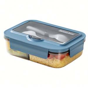 Microondas y fiambrera Bento calentable con utensilios Contenedor de almacenamiento Tiffin para niños para llevar Almacenamiento de alimentos para recién nacidos - Product Image 1
