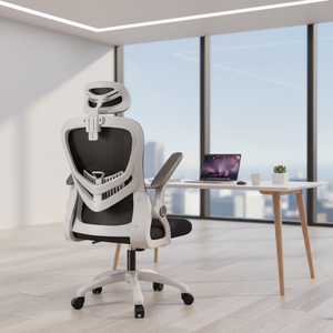 Silla de Oficina Ergonómica Moderna de Malla, Giratoria, con <span class=keywords><strong>Respaldo</strong></span> Ajustable en <span class=keywords><strong>Altura</strong></span>, Marco de Plástico, para Espacio de Trabajo, Hogar, Dormitorio, Taller, Hotel - Product Image 6