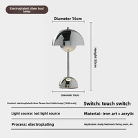 Lámpara de Mesa Moderna Recargable con Forma de Hongo, Lámpara LED con Control Táctil Regulable para Decoración de Dormitorio, Estudio y Hogar Nórdico