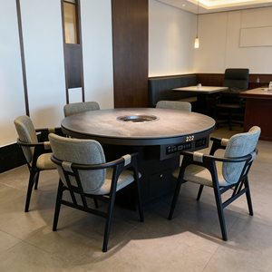 Tavolo da Pranzo per Hot Pot Senza Fumo con Purificatore d'Aria, Dimensioni e Materiali Personalizzabili - Product Image 4