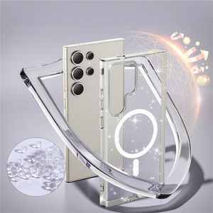 Étui <span class=keywords><strong>de</strong></span> téléphone minimaliste fin et transparent avec paillettes magnétiques en TPU PC, résistant aux chocs et aux chutes pour <span class=keywords><strong>Samsung</strong></span> S26 Ultra Plus - Product Image 2