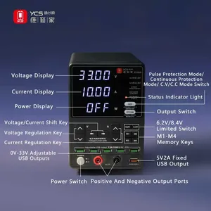 Alimentatore ad alta potenza YCS 3310A 33V 10A a bassa ondulazione con 3 modalità di sicurezza reale per la manutenzione di telefoni cellulari e riparazione di cortocircuiti - Product Image 5
