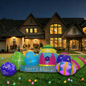 Decoraciones Inflables de Pascua para Exteriores, Resistentes al Agua IP44, con Luces LED de 8 Pies, Huevos Iluminados para el Hogar, Hotel, Jardín, Césped y Fiestas - Product Image 3