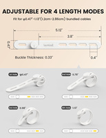 Lamicall STRK04 Lot de 10 attaches de câble réutilisables en silicone, organisateur de fils, attaches de cordon, support de gestion multi-usages, câble de chargeur
