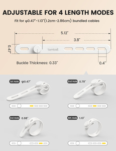 Lamicall STRK04 Fascette per Cavi Riutilizzabili, Confezione da 10, Organizzatore in Silicone per Cavi, Fascette Multiuso per Gestione e Supporto di Cavi e Caricabatterie - Product Image 3