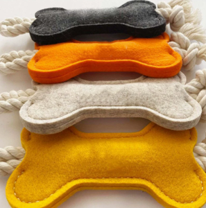 Juguete de Fieltro con Forma de Hueso para Perros, Cuerda para Masticar, Juguete de Entrenamiento para Mascotas, Interior y Exterior - Product Image 2