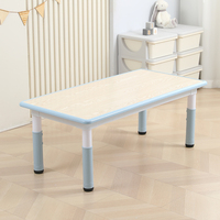 Table d'étude moderne en plastique pour enfants avec 6 chaises, réglable en hauteur, pour l'école et la chambre à coucher