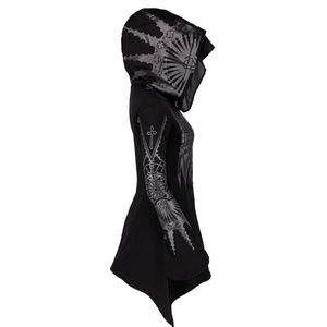 Sudadera con Capucha Negra Oscura Estilo Punk para <span class=keywords><strong>Mujer</strong></span>, Otoño-Invierno, Estampada, <span class=keywords><strong>de</strong></span> Poliéster, para Disfraces <span class=keywords><strong>de</strong></span> TV y Cine - Product Image 4