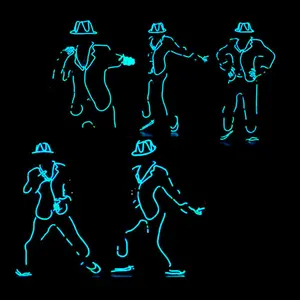 Moda LED iluminar Jazz Glow Tron Halloween Tron disfraz escenario <span class=keywords><strong>bar</strong></span> <span class=keywords><strong>EL</strong></span> Glow Line rendimiento Props disfraz - Product Image 1