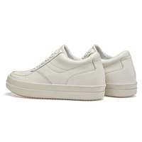 Chaussures tendance 2026 à succès : Baskets décontractées basses en cuir véritable, style marche, plateforme rehaussante, semelle épaisse