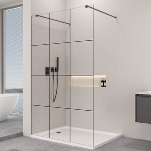 <span class=keywords><strong>Mampara</strong></span> <span class=keywords><strong>de</strong></span> Ducha <span class=keywords><strong>de</strong></span> Vidrio Templado con Rejilla Dividida Negra NEUSHOWER, Barra <span class=keywords><strong>de</strong></span> Soporte <span class=keywords><strong>de</strong></span> Acero Inoxidable SS304, Puerta <span class=keywords><strong>de</strong></span> Ducha - Product Image 1