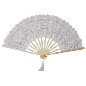 Elegantes Abanicos Plegables de Seda de Bambú Blanco, Arte Popular Ecológico, Regalo de Boda con Diseño Floral Grabado Personalizado - Product Image 6