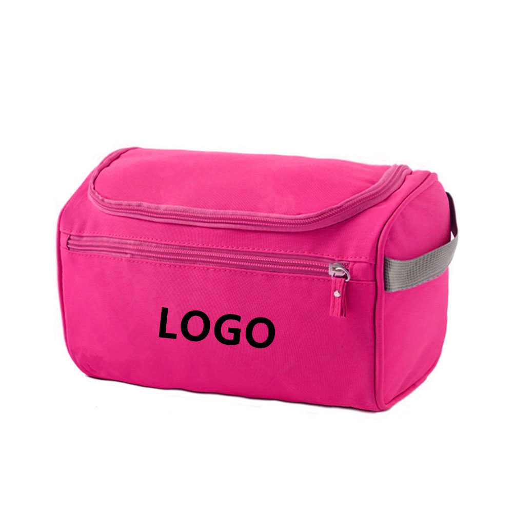 Men's Portable Storage Waterproof Hanging Hook Toiletry Pouch Cosmetic Tote Bags Wash Travel Makeup Case With Big Zipper Opening