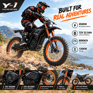<span class=keywords><strong>Moto</strong></span> électrique tout-terrain 72v22.5ah 4500W avec moteur sans balais pour adolescents et adultes - Product Image 1