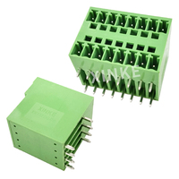 Vert 3.81mm double couche mâle enfichable bornier PCB broches type XK15EDGRH-3.81 plié goupille
