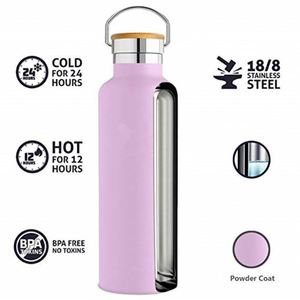 Bouteille d'eau isotherme sous vide en acier inoxydable de 32 oz, étanche, avec paille et poignée, pour boissons froides et chaudes - Product Image 2