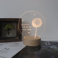 Nouveauté : Lampes 3D en acrylique personnalisables, lampe LED en acrylique sur mesure, lampe de chevet LED à illusion 3D en bois pour la décoration de chambre
