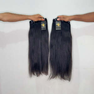 Fournisseurs de cheveux humains bruts indiens de temple, mèches de cheveux humains vierges naturels ondulés et bouclés, alignés aux cuticules, pour tissage - Product Image 1