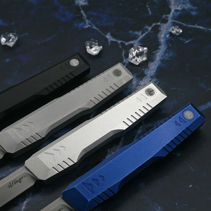 Fat Dragon Sky-Walker Tactical Survival Camping Knife <strong>D2</strong> T6-6063 Aluminum CNC Handle Customizable OEM DIY Folding <strong>Push</strong> <strong>Button</strong> - Product Image 5