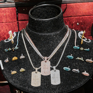 Pendentif Croix en Argent Massif 925 Plaqué Or avec Moissanite, Bijoux Hip Hop Iced Out, Chaîne Cordon - Product Image 1