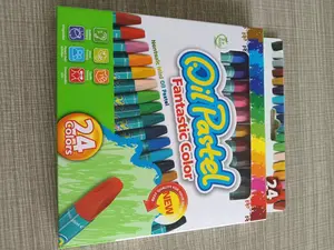 12 색 사용자 정의 예술 장식 그림 어린이 무독성 오일 파스텔 연필 왁스 어린이를위한 빨 크레용 세트