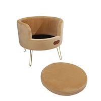 Fournitures pour animaux de compagnie Canapé-lit pour animaux de compagnie en forme de cercle avec pieds en métal Lit rond pour chat adorable Lit pour animaux de compagnie en velours
