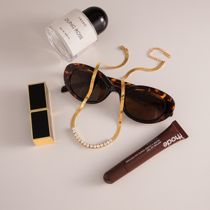 Stainless Steel Rhinestone Blade Necklace For Women Autumn Winter Sweater <b>Chain</b> <b>Cross</b> Border Jewelry Niche Design - Product Image 4