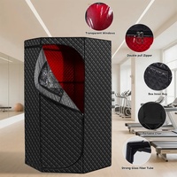 Sauna infrarouge pentagonal portable moderne et pratique, bande de lumière rouge 660 nm, 110V/220V, acrylique étanche, pour appartement