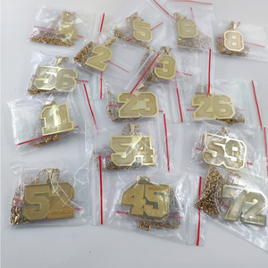 <span class=keywords><strong>Collana</strong></span> Personalizzata con <span class=keywords><strong>Numero</strong></span> Portafortuna Angelo, Ciondolo Numerico 3D, Gioiello Commemorativo per Squadra - Product Image 5