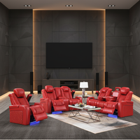 Canapé inclinable électrique en cuir avec porte-gobelets USB, blanc, meubles de salon
