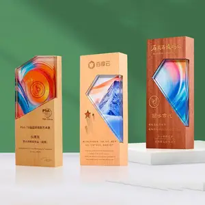 Creative Solid Wood Crystal Trophy Customized Engraving Creative Enterprise Excellent Employee Champion Award