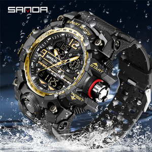 Montre pour homme SANDA 3133 Boy <span class=keywords><strong>G</strong></span> Style, nouvelle montre sport à quartz pour homme, étanche 50 m, résistante aux chocs, avec grand affichage numérique - Product Image 2