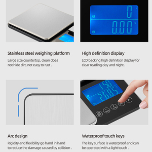 Balance de cuisine numérique en acier inoxydable de haute précision affichage LCD batterie cuisson balance de pesage électronique pour la mesure du poids - Product Image 2