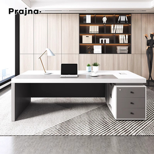 <span class=keywords><strong>Escritorio</strong></span> de oficina ejecutivo <span class=keywords><strong>pequeño</strong></span>, mesa de oficina moderna barata de madera, <span class=keywords><strong>escritorio</strong></span> de oficina CEO con cajones, estanterías - Product Image 3