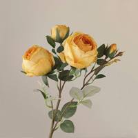 Echt Aussehende Künstliche Herbstrosen Seidenblumen Bouquet Konservierte Plastikblumen für Hochzeit Wanddekoration Ostern Muttertag Erntedankfest