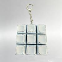 Clavier mécanique ASMR 9 touches anti-stress à double couche avec touches en verre, clé anti-stress transfrontalière, porte-clés fidget clicker