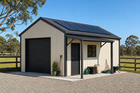 Bâtiment d'atelier agricole préfabriqué en acier prêt pour l'installation solaire, avec structure boulonnée, résistant au vent, petit entrepôt pour le stockage d'équipements