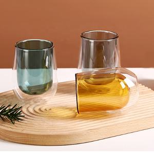 <span class=keywords><strong>Verre</strong></span> à double paroi isolé pour boissons, jus et eau, en <span class=keywords><strong>verre</strong></span> borosilicate coloré, idéal pour les fêtes, tasse à café à double paroi - Product Image 5